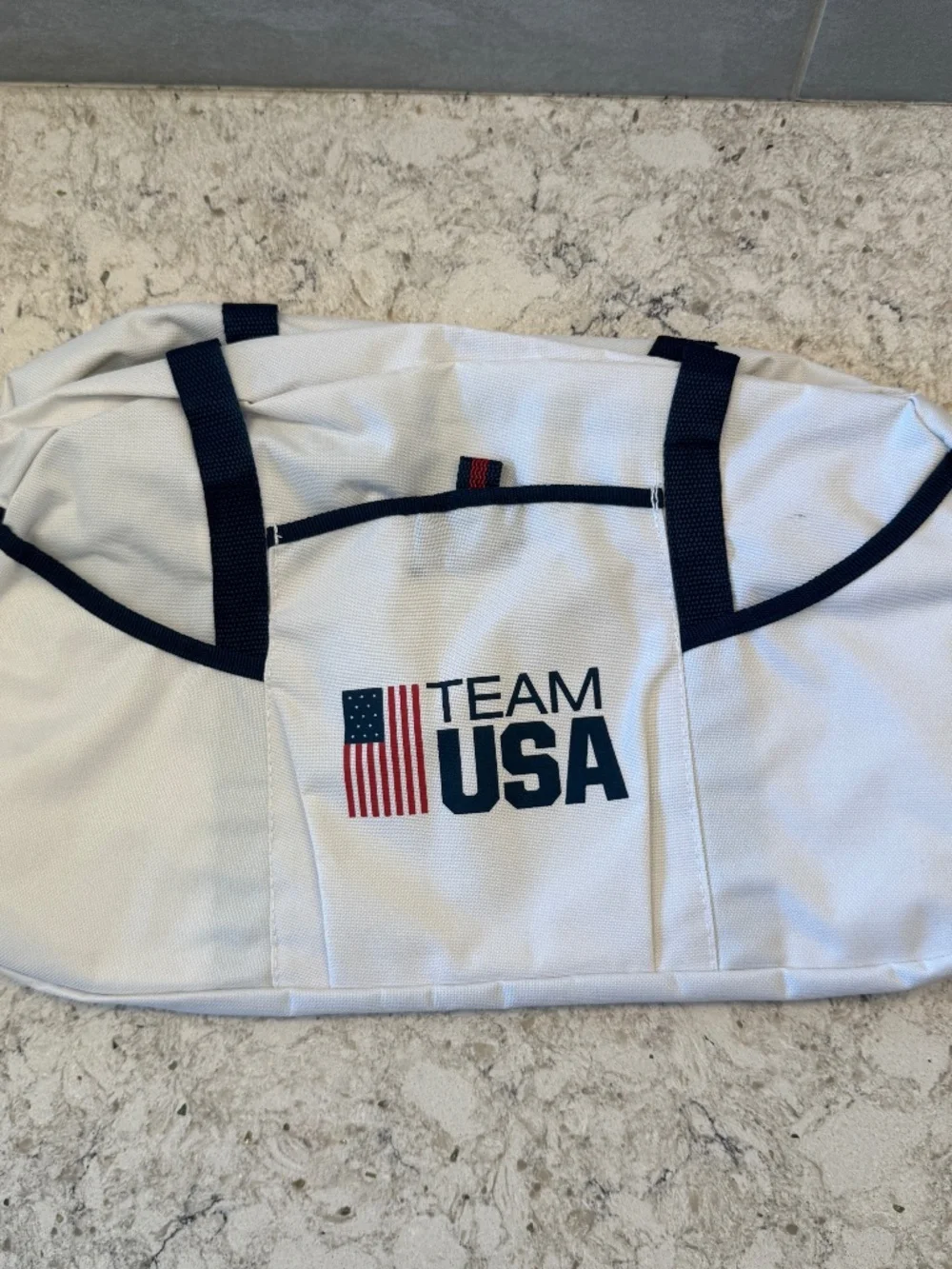 White Team Olympic USA Duffle Bag Clean inside
